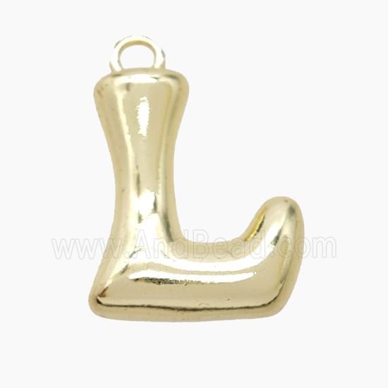 Copper Letter-L Pendant Gold Plated