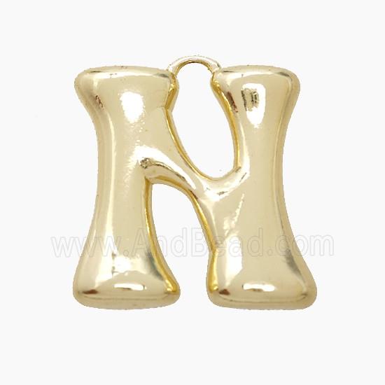 Copper Letter-N Pendant Gold Plated