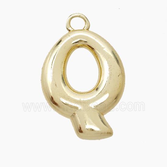 Copper Letter-Q Pendant Gold Plated