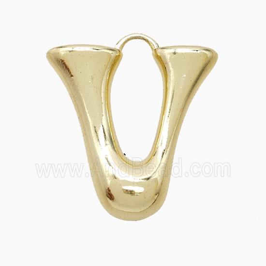 Copper Letter-V Pendant Gold Plated