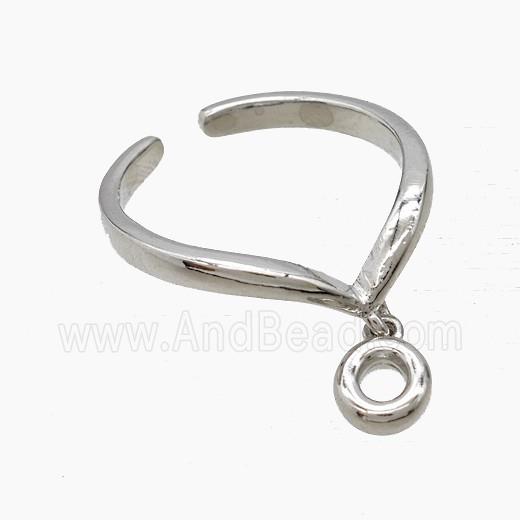 Copper Ring With Letter-O Platinum Plated