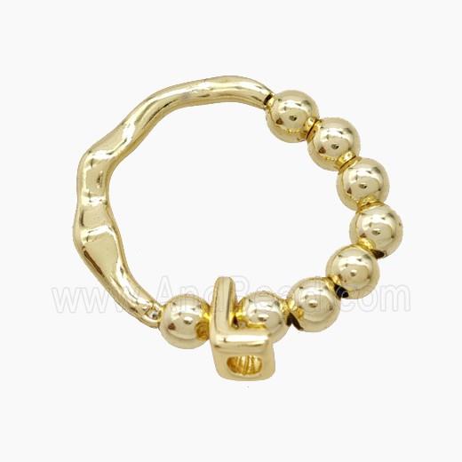 Copper Ring With Letter-L Gold Plated