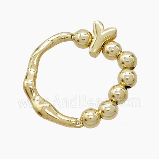 Copper Ring With Letter-Y Gold Plated