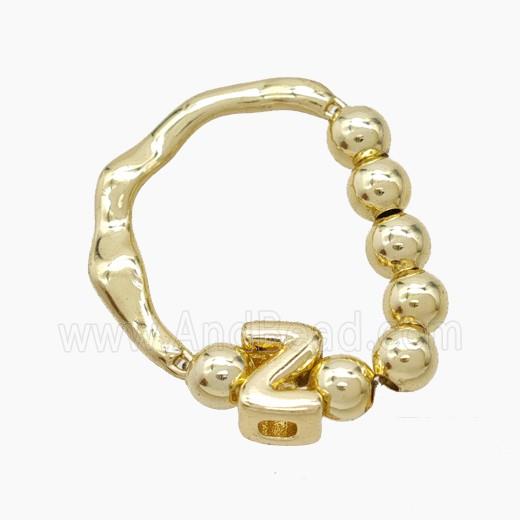 Copper Ring With Letter-Z Gold Plated