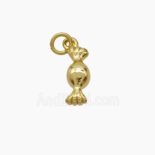 Copper Pendant Pave Zircon, Gold Plated