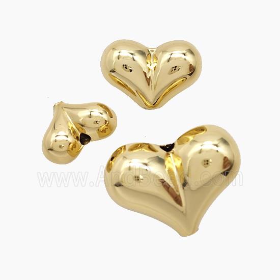 Copper Heart Beads Gold Plated