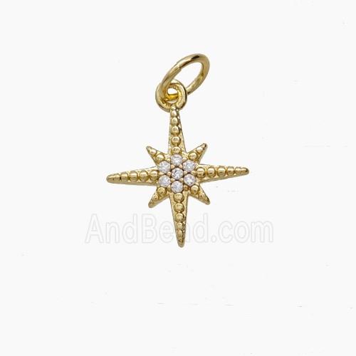 Copper Pendant Pave zircon, Gold Plated