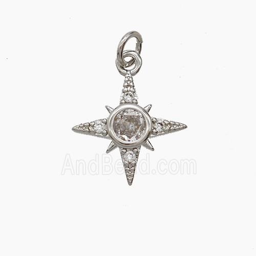 Copper Pendant Pave zircon, Gold Plated