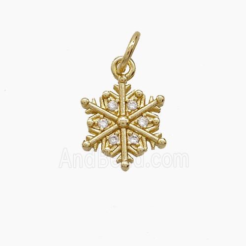 Copper Pendant Pave zircon, Gold Plated