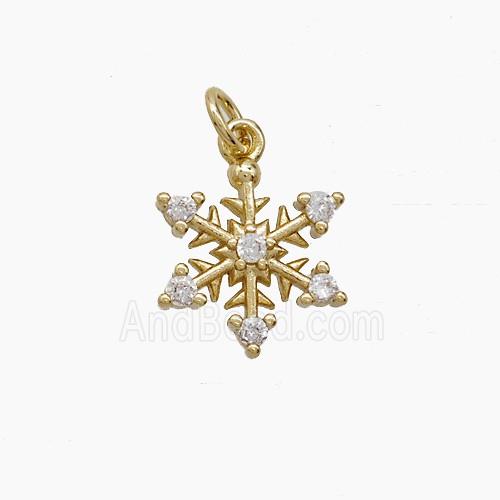 Copper Pendant Pave zircon, Gold Plated