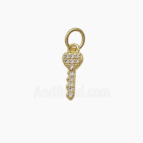 Copper Pendant Pave zircon, Gold Plated