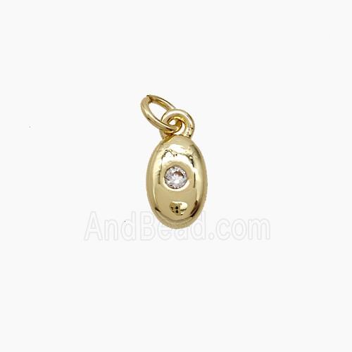 Copper Pendant Pave zircon, Gold Plated