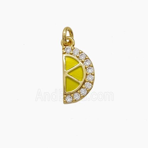Copper Pendant Pave zircon, Gold Plated