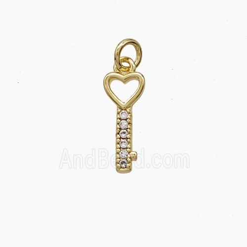 Copper Pendant Pave zircon, Gold Plated