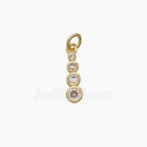 Copper Pendant Pave zircon, Gold Plated