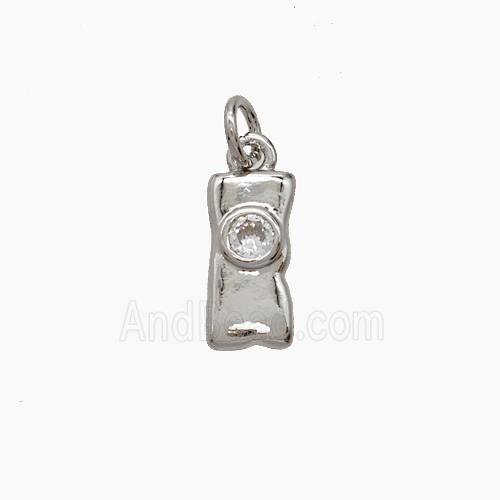 Copper Pendant Pave zircon, Gold Plated