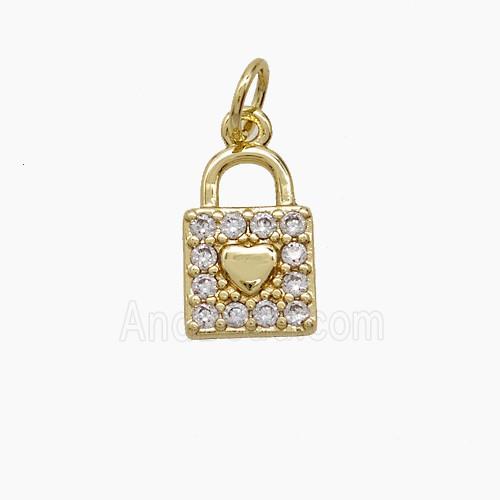 Copper Pendant Pave zircon, Gold Plated
