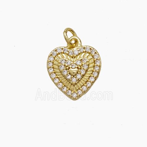 Copper Pendant Pave zircon, Gold Plated