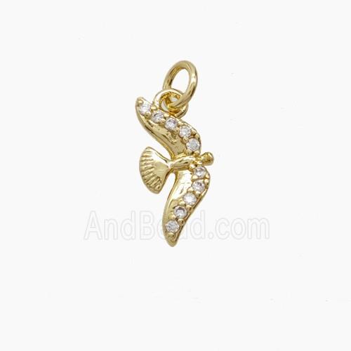 Copper Pendant Pave zircon, Gold Plated