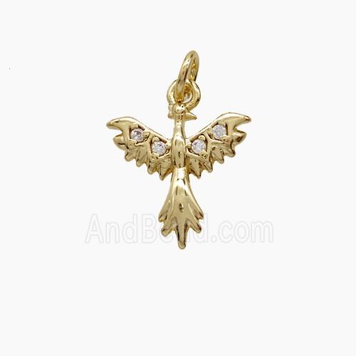 Copper Pendant Pave zircon, Gold Plated