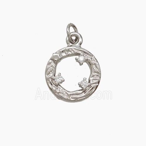 Copper Pendant Pave zircon, Gold Plated