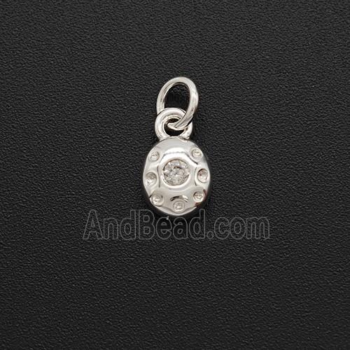 Copper Pendant Pave zircon, Gold Plated
