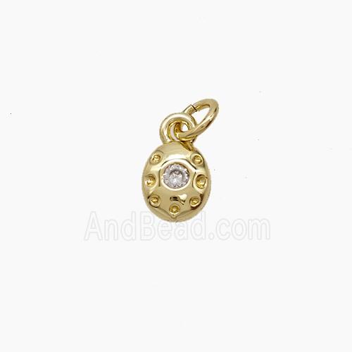 Copper Pendant Pave zircon, Gold Plated