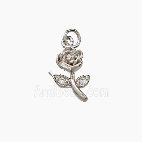 Copper Pendant Pave zircon, Gold Plated