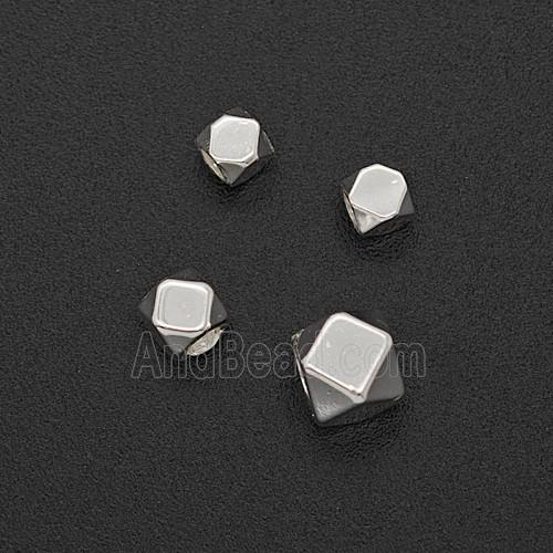 Copper Polyhedron Beads Platinum Plated