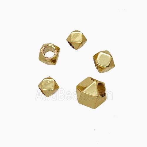 Copper Polyhedron Beads Gold Plated