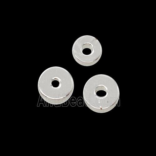 Copper Heishi Beads Shiny Silver