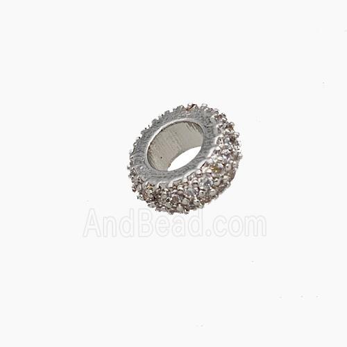 Copper Bead Pave Zircon, Gold Plated