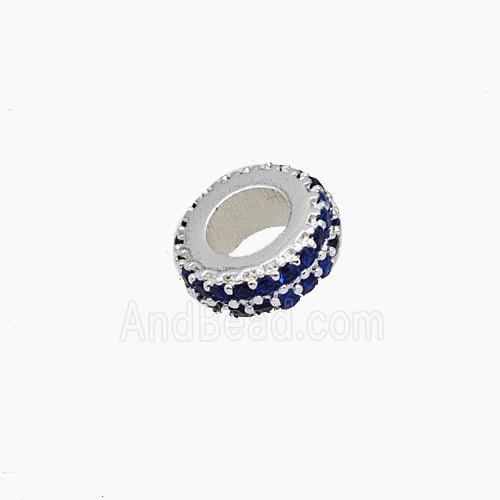 Copper Bead Pave Zircon, Gold Plated