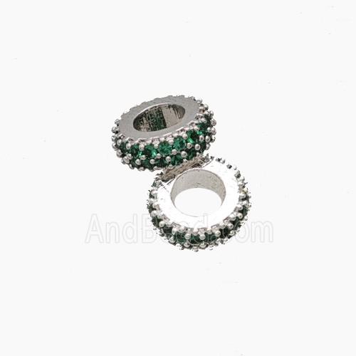 Copper Bead Pave Zircon, Gold Plated