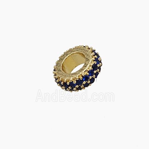 Copper Bead Pave Zircon, Gold Plated