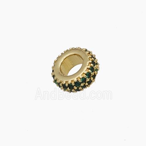 Copper Bead Pave Zircon, Gold Plated