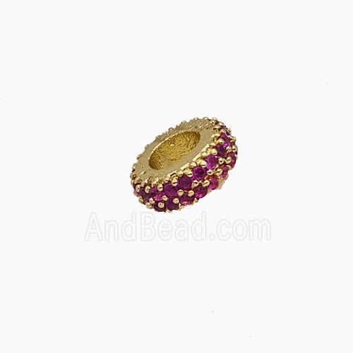 Copper Bead Pave Zircon, Gold Plated