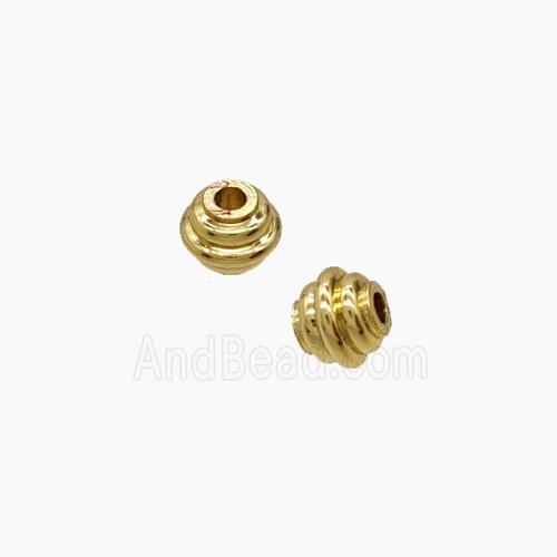 Copper Bead Pave Zircon, Gold Plated