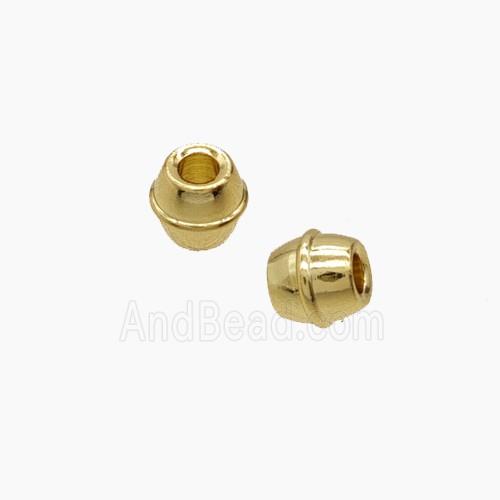 Copper Bead Pave Zircon, Gold Plated