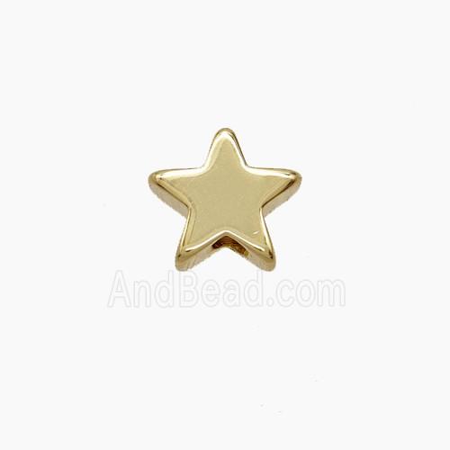 Copper Bead Pave Zircon, Gold Plated