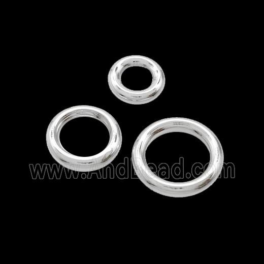 Copper Rings Connector Shiny Silver