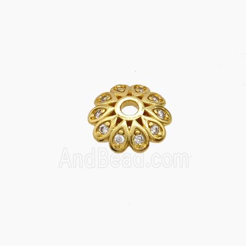 Copper Bead Caps, Gold Plated