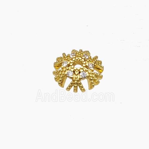 Copper Bead Caps, Gold Plated