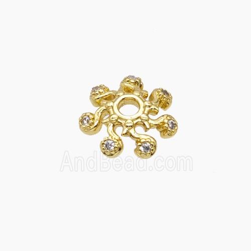 Copper Bead Caps, Gold Plated