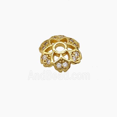 Copper Bead Caps, Gold Plated