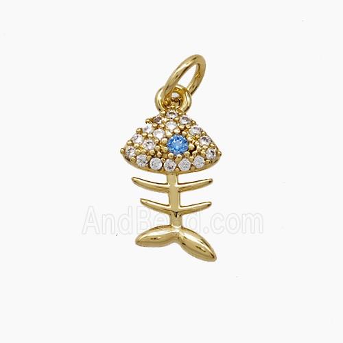 Copper Pendant Pave Zircon, Gold Plated
