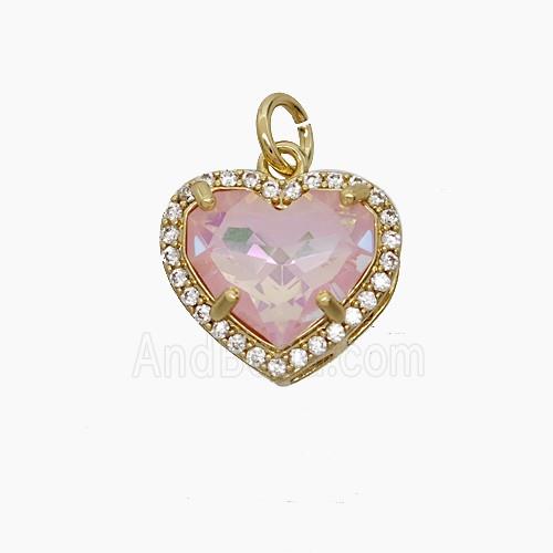 Copper Pendant Pave Zircon, Gold Plated