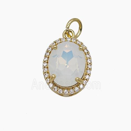 Copper Pendant Pave Zircon, Gold Plated