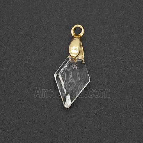 Copper Pendant Pave Zircon, Gold Plated
