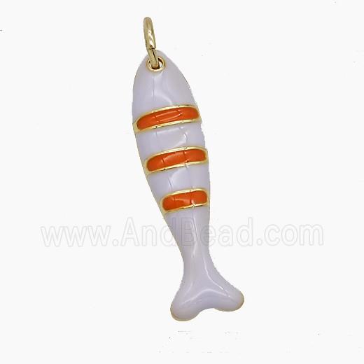 Enamel Copper Pendant, Gold Plated